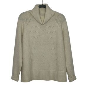 Sundance Lambswool Alpaca Blend Pullover Sweater‎ Size M Ivory Cowl Neck Winter